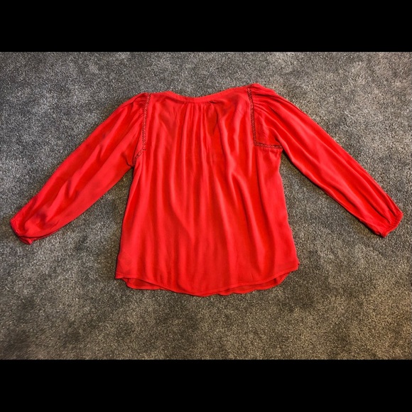 Gap Chic Top Blouse Size XS Crochet Lace Crinkle Crepe Boho Summer relaxed - Picture 11 of 13